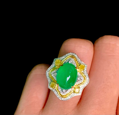 3.85 carat emerald ring/pendant in wood zo