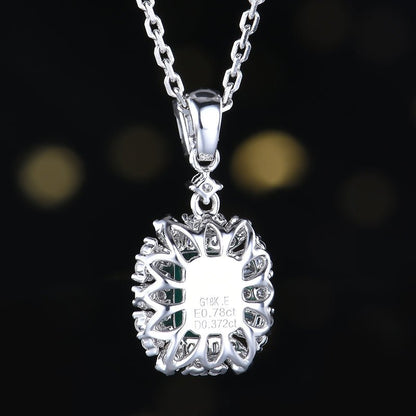 Zambia natural emerald pendant - Lotus Diamond