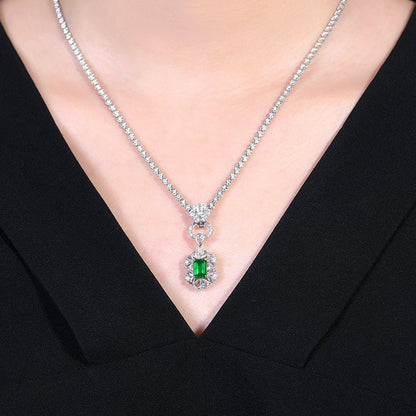 Zambia natural emerald ring/pendant, dual purpose - Lotus Diamond