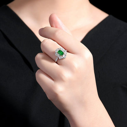 Zambia natural emerald ring/pendant, dual purpose - Lotus Diamond