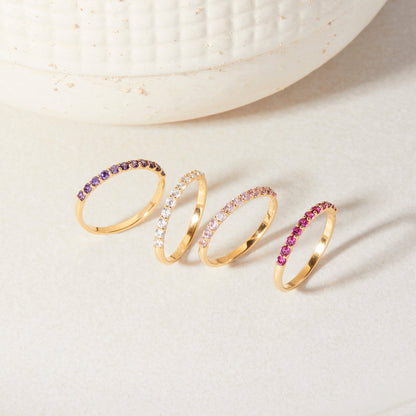 Zara Vermeil Birthstone Ring - Lotus Diamond