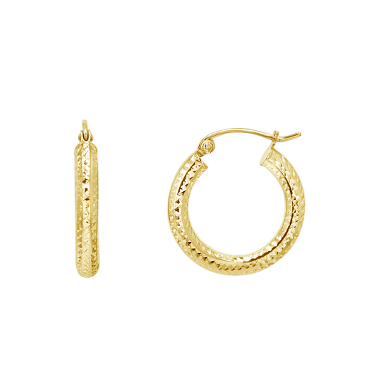 Ziggy Hoop Earrings - Lotus Diamond