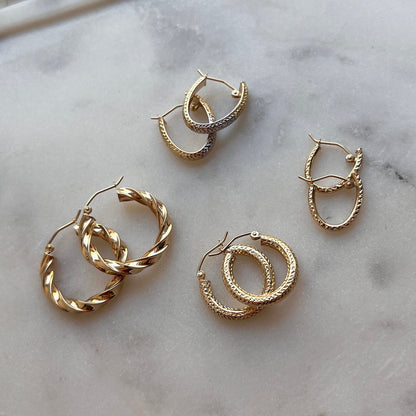 Ziggy Hoop Earrings - Lotus Diamond