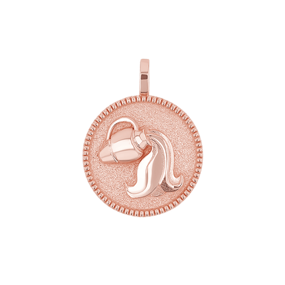 Zodiac Coin Medallion Charm - Lotus Diamond