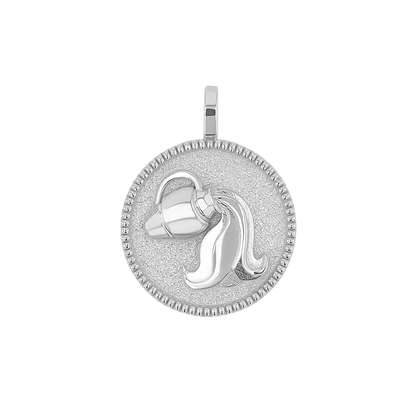 Zodiac Coin Medallion Charm - Lotus Diamond