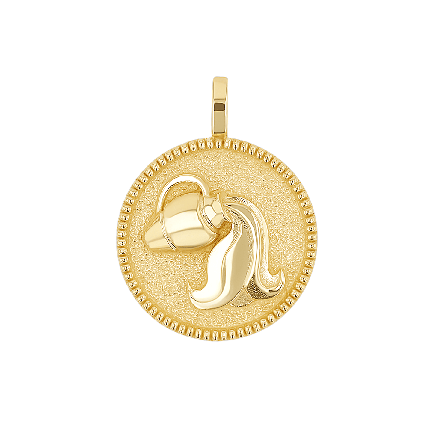 Zodiac Coin Medallion Charm - Lotus Diamond