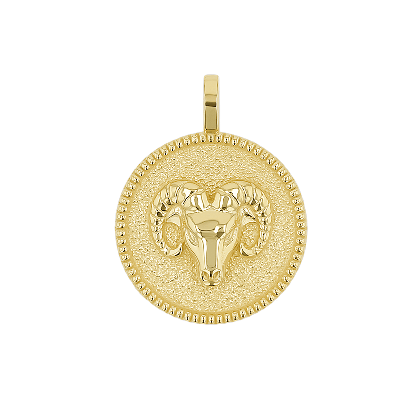 Zodiac Coin Medallion Charm - Lotus Diamond
