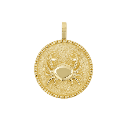 Zodiac Coin Medallion Charm - Lotus Diamond