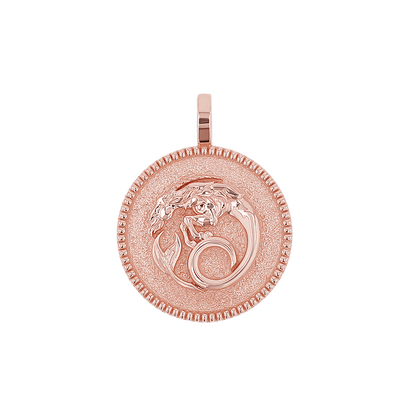 Zodiac Coin Medallion Charm - Lotus Diamond
