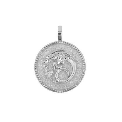 Zodiac Coin Medallion Charm - Lotus Diamond