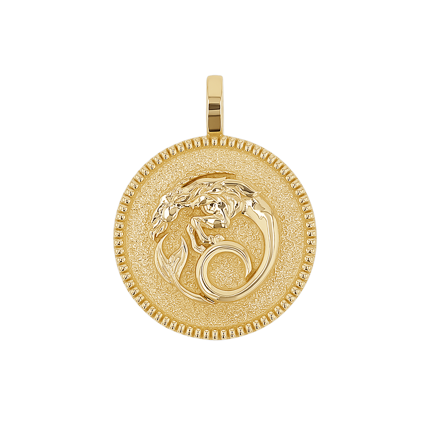 Zodiac Coin Medallion Charm - Lotus Diamond