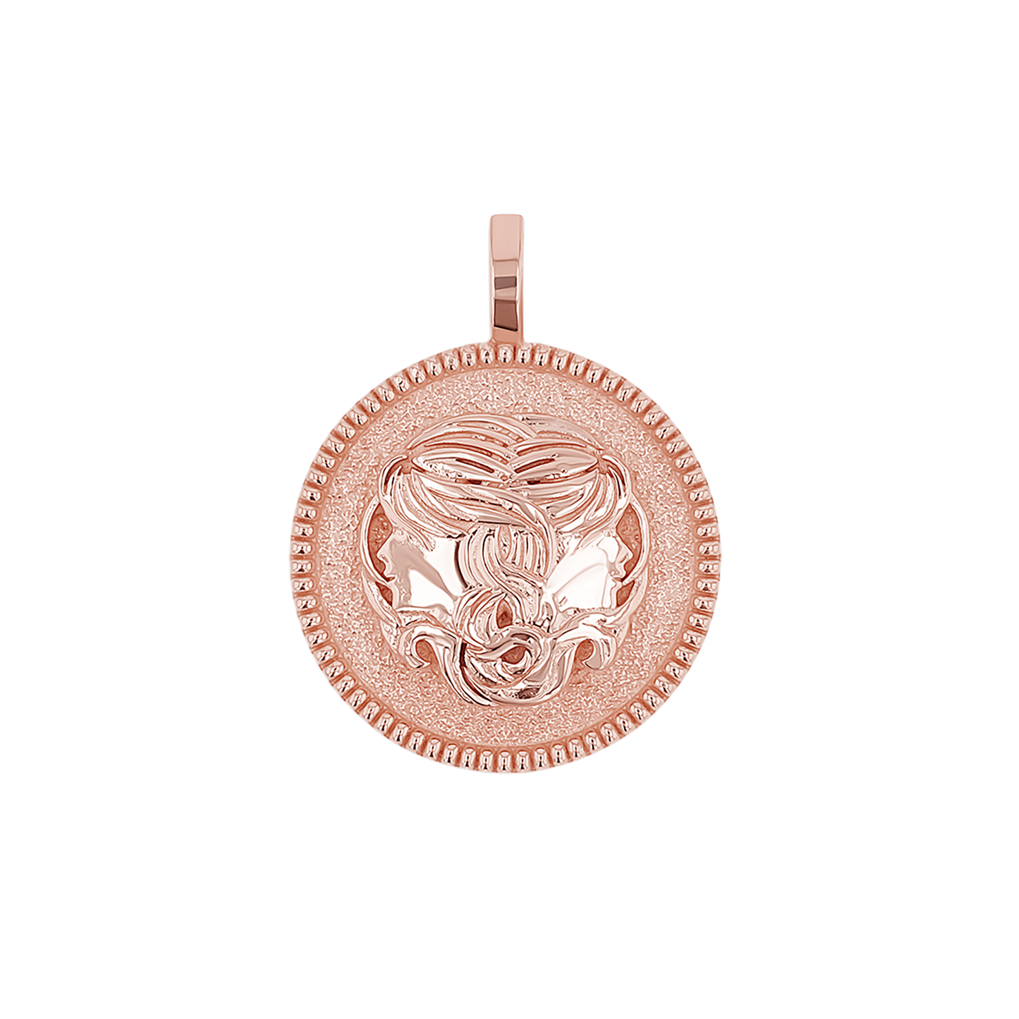 Zodiac Coin Medallion Charm - Lotus Diamond