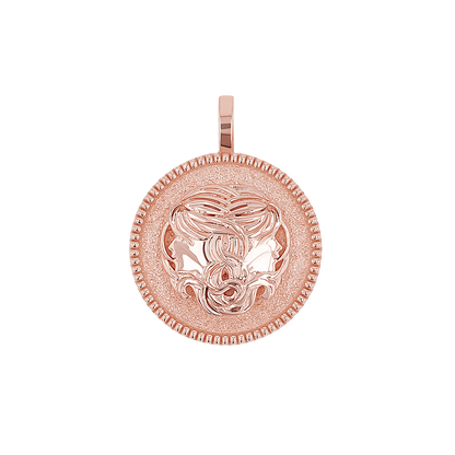 Zodiac Coin Medallion Charm - Lotus Diamond