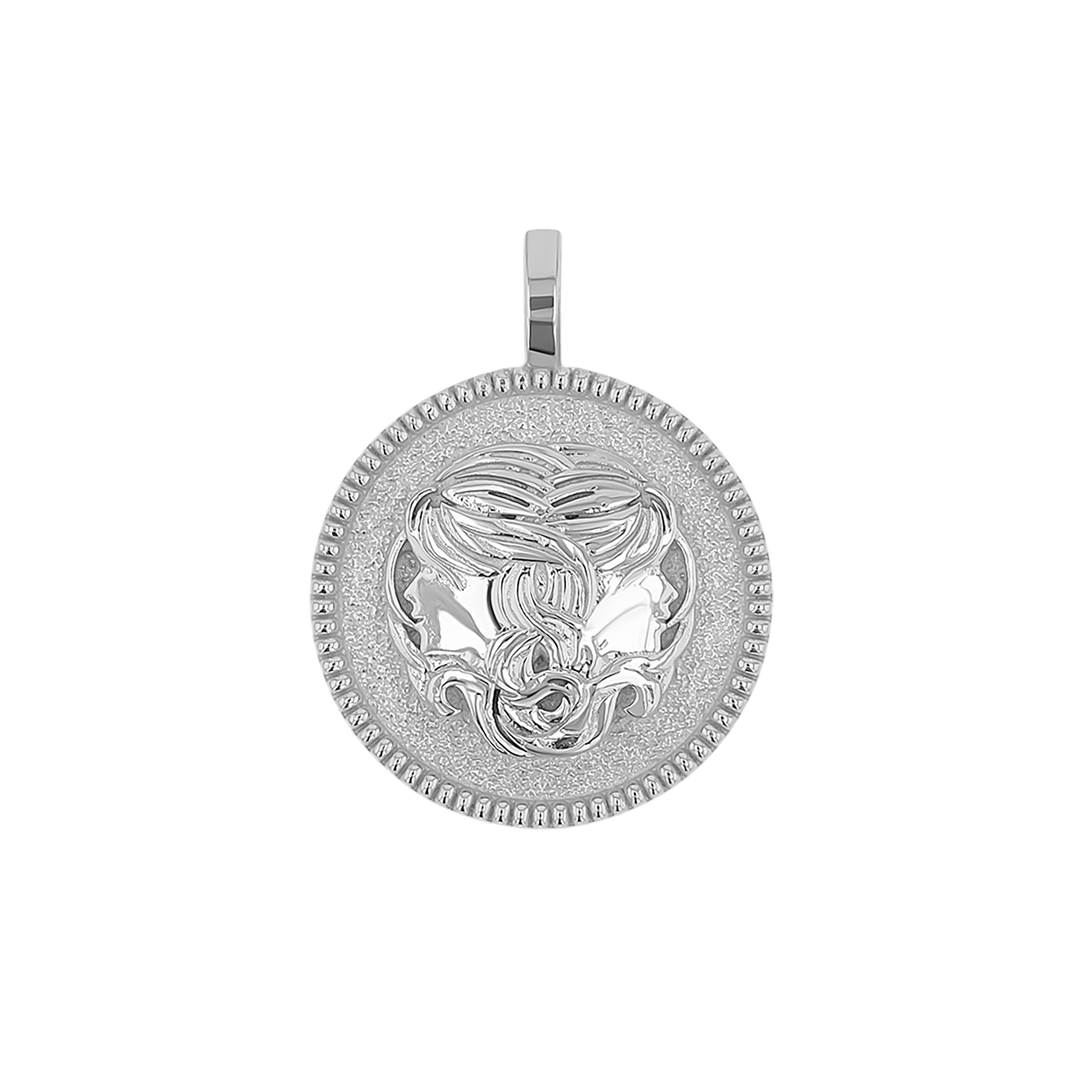 Zodiac Coin Medallion Charm - Lotus Diamond