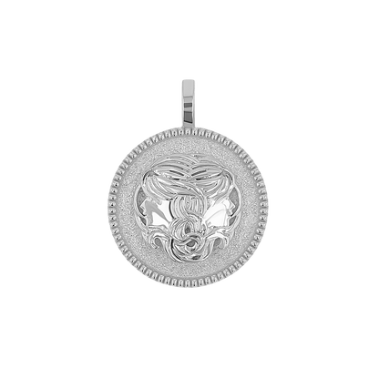 Zodiac Coin Medallion Charm - Lotus Diamond