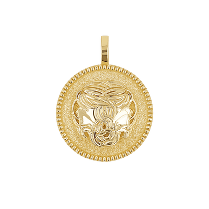 Zodiac Coin Medallion Charm - Lotus Diamond