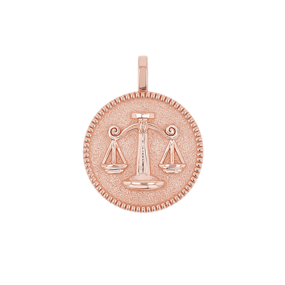 Zodiac Coin Medallion Charm - Lotus Diamond