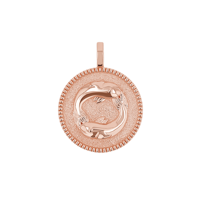 Zodiac Coin Medallion Charm - Lotus Diamond