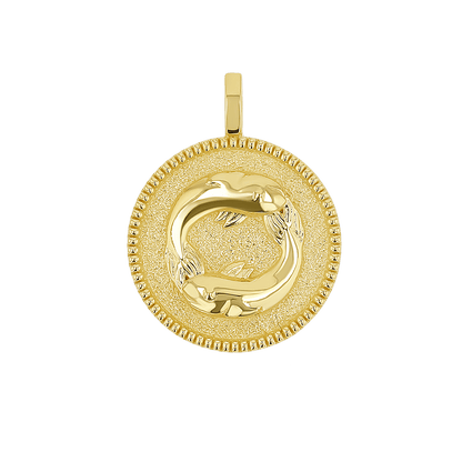 Zodiac Coin Medallion Charm - Lotus Diamond