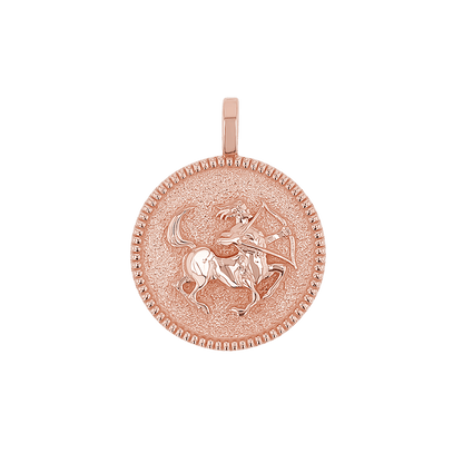 Zodiac Coin Medallion Charm - Lotus Diamond