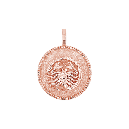 Zodiac Coin Medallion Charm - Lotus Diamond