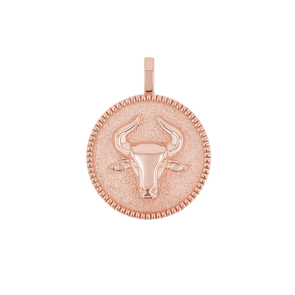 Zodiac Coin Medallion Charm - Lotus Diamond