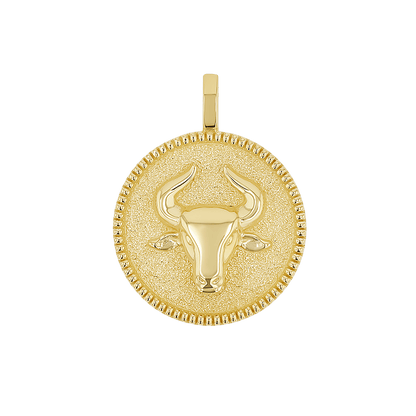 Zodiac Coin Medallion Charm - Lotus Diamond