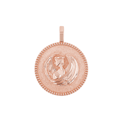 Zodiac Coin Medallion Charm - Lotus Diamond