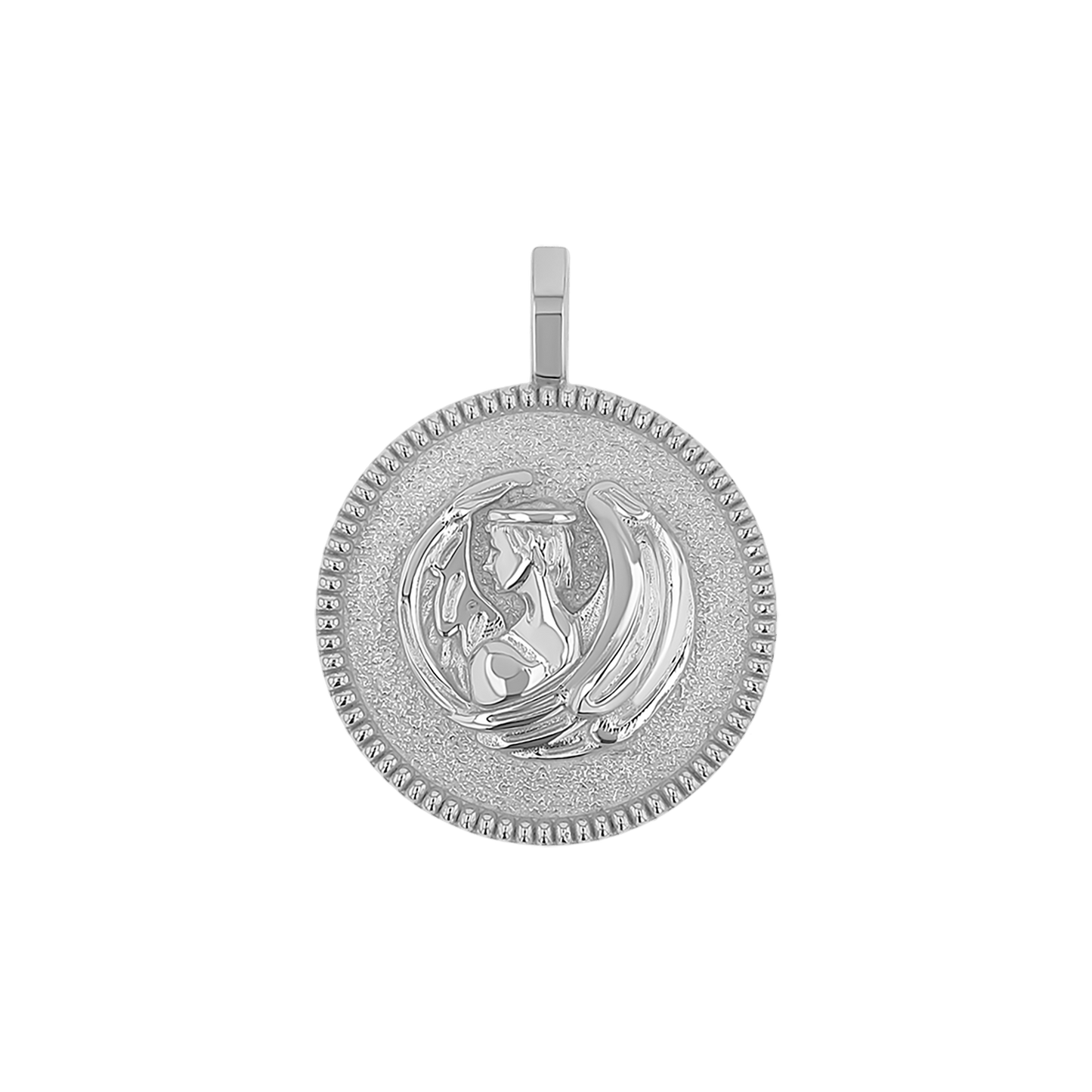 Zodiac Coin Medallion Charm - Lotus Diamond