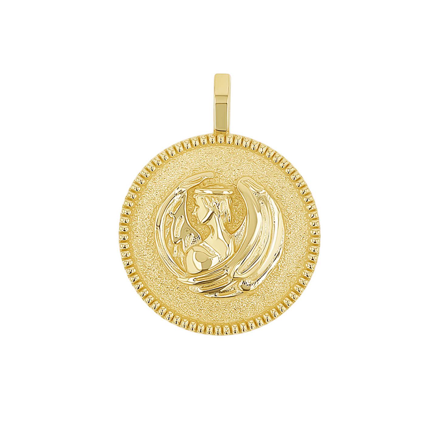 Zodiac Coin Medallion Charm - Lotus Diamond