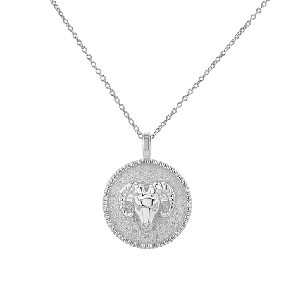 Zodiac Coin Medallion Necklace - Lotus Diamond