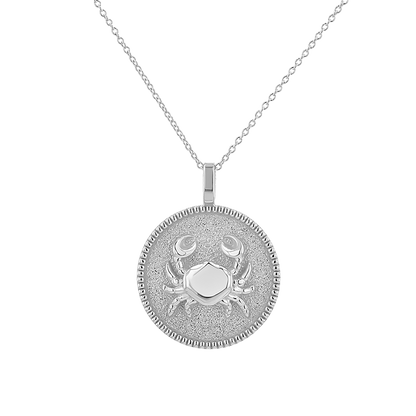 Zodiac Coin Medallion Necklace - Lotus Diamond