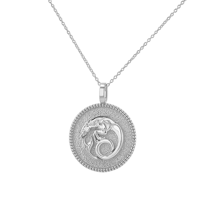 Zodiac Coin Medallion Necklace - Lotus Diamond