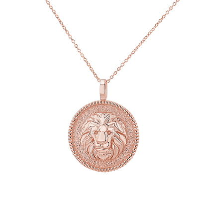 Zodiac Coin Medallion Necklace - Lotus Diamond