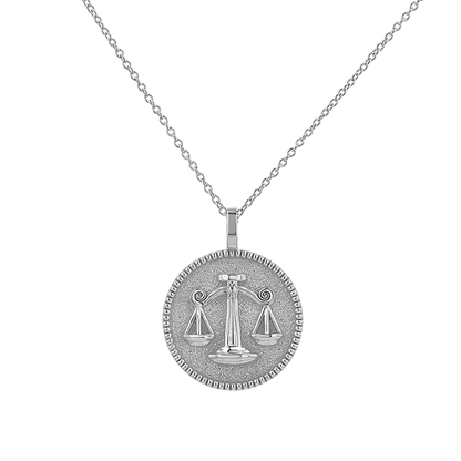 Zodiac Coin Medallion Necklace - Lotus Diamond