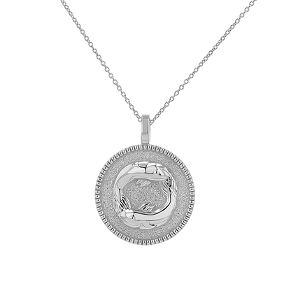 Zodiac Coin Medallion Necklace - Lotus Diamond