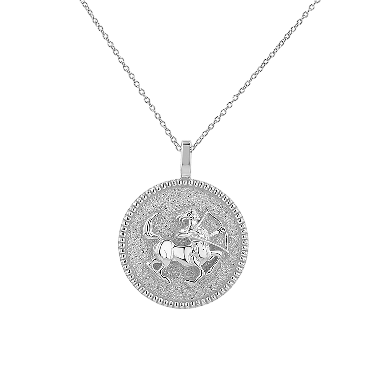 Zodiac Coin Medallion Necklace - Lotus Diamond