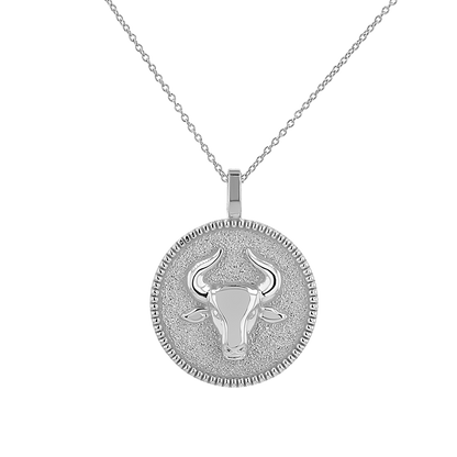Zodiac Coin Medallion Necklace - Lotus Diamond