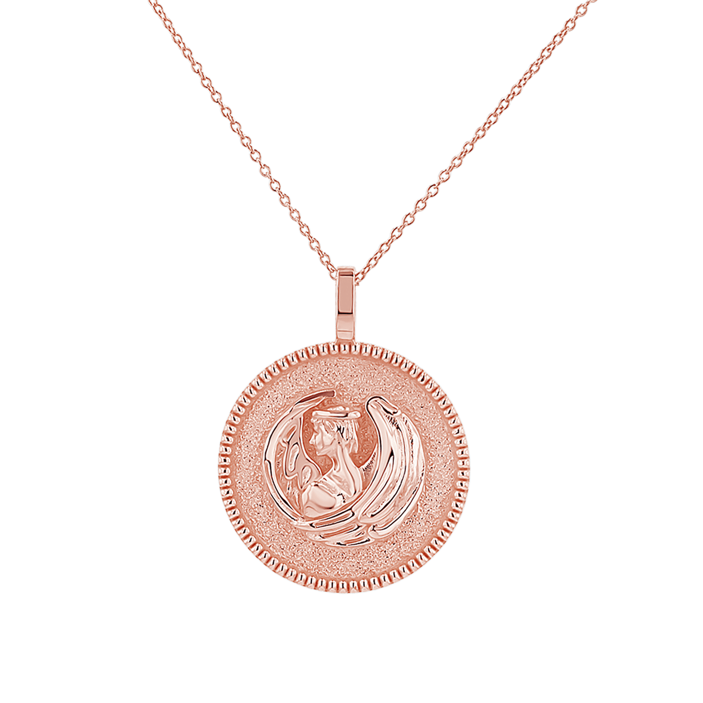 Zodiac Coin Medallion Necklace - Lotus Diamond