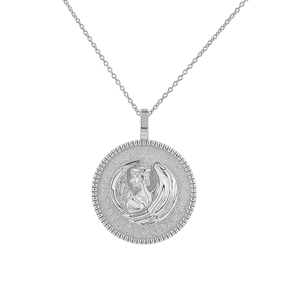 Zodiac Coin Medallion Necklace - Lotus Diamond