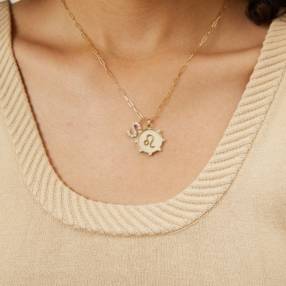 Zodiac Medallion Charm - Lotus Diamond