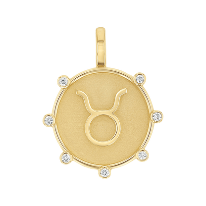 Zodiac Medallion Charm - Lotus Diamond