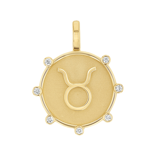 Zodiac Medallion Charm - Lotus Diamond