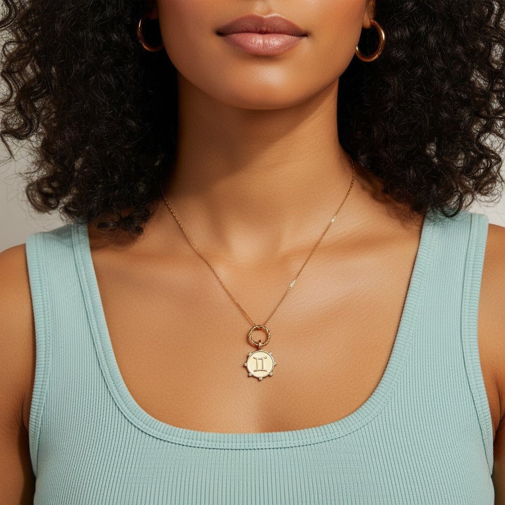 Zodiac Medallion Charm - Lotus Diamond