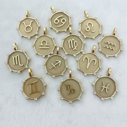 Zodiac Medallion Charm - Lotus Diamond