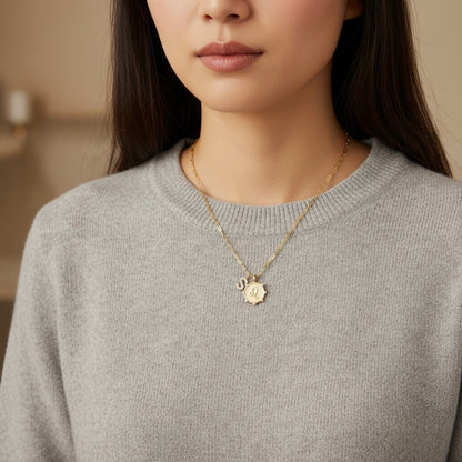 Zodiac Medallion Charm - Lotus Diamond