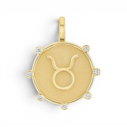 Zodiac Medallion Charm - Lotus Diamond