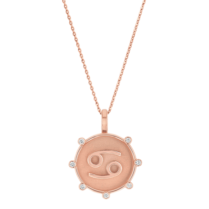 Zodiac Medallion Necklace - Lotus Diamond