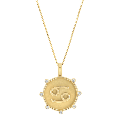Zodiac Medallion Necklace - Lotus Diamond