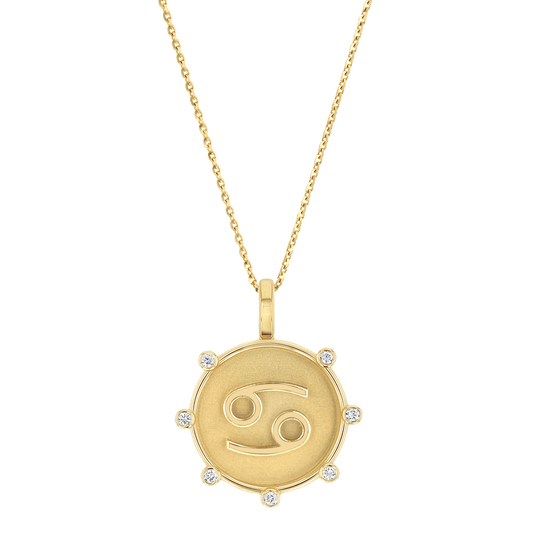 Zodiac Medallion Necklace - Lotus Diamond